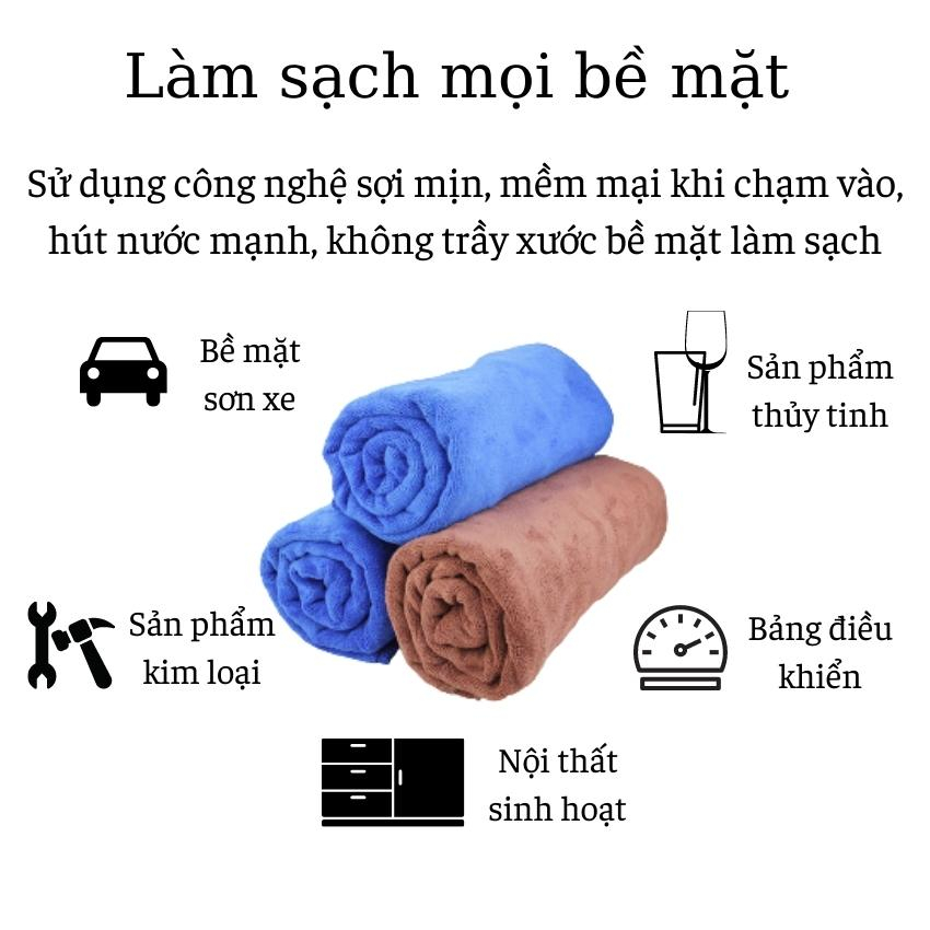 Khăn lau xe đa năng siêu thấm hút microfiber loại dày