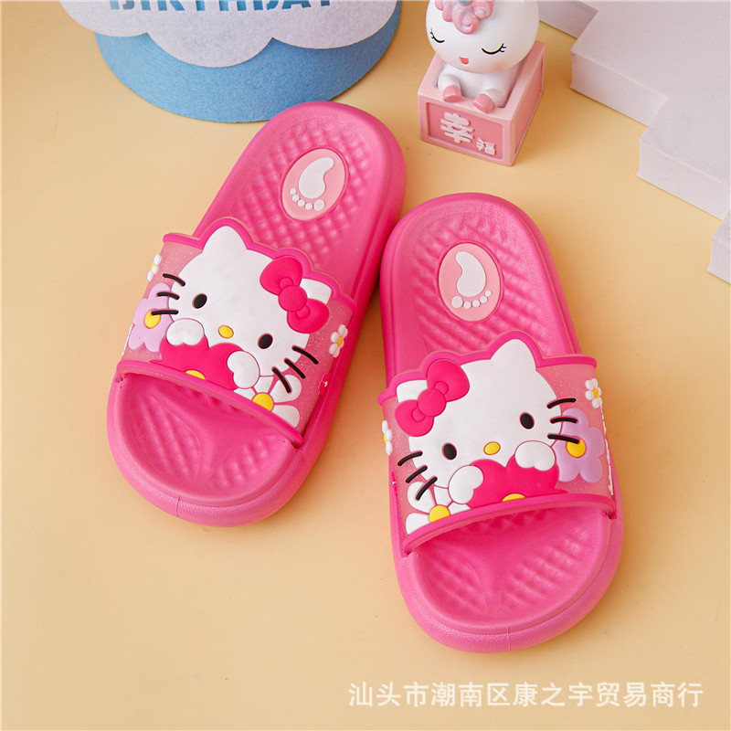 Dép lê cho bé, dép nhựa chống trượt in hình Hello Kitty thời trang mới cho bé gái HLKTY02
