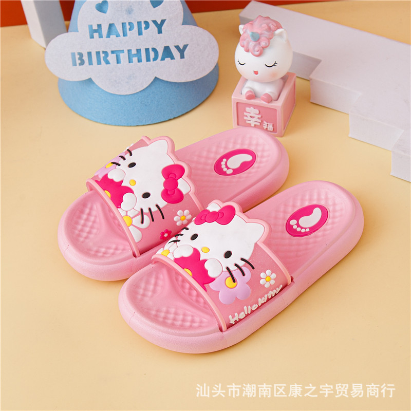 Dép lê cho bé, dép nhựa chống trượt in hình Hello Kitty thời trang mới cho bé gái HLKTY02