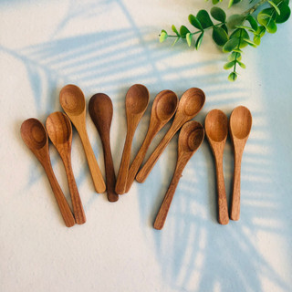 Thìa gỗ keo nhỏ xinh 10 cm, thìa gia vị, khuấy cafe, trà tiện dụng