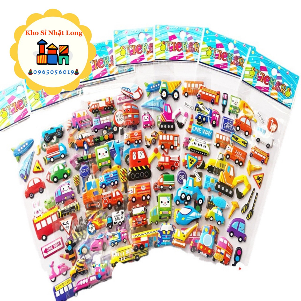 Hình dán sticker 3d nổi cute chống nước chữ động vật siêu nhân công chúa dễ thương trang trí cho bé trai gái
