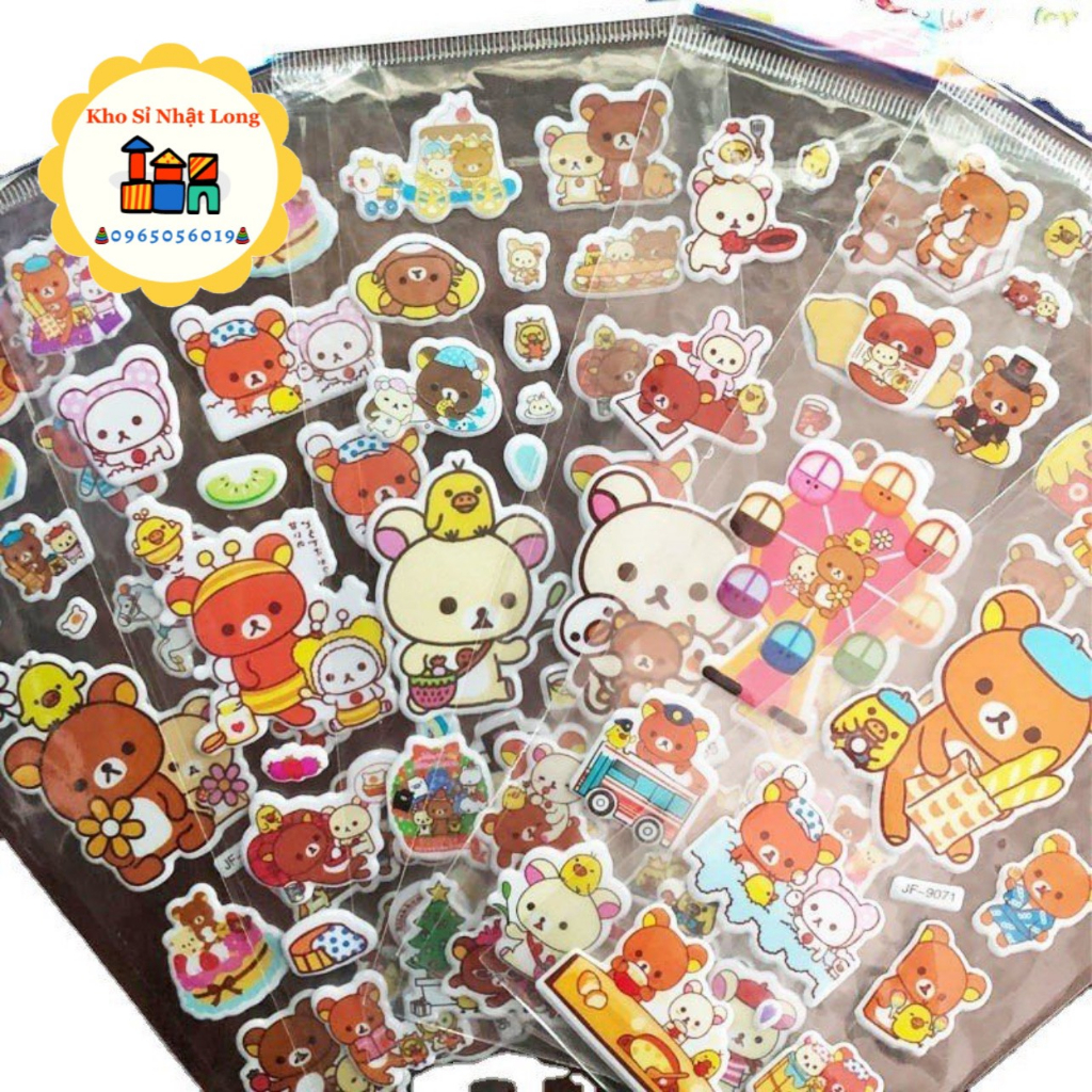 Hình dán sticker 3d nổi cute chống nước chữ động vật siêu nhân công chúa dễ thương trang trí cho bé trai gái