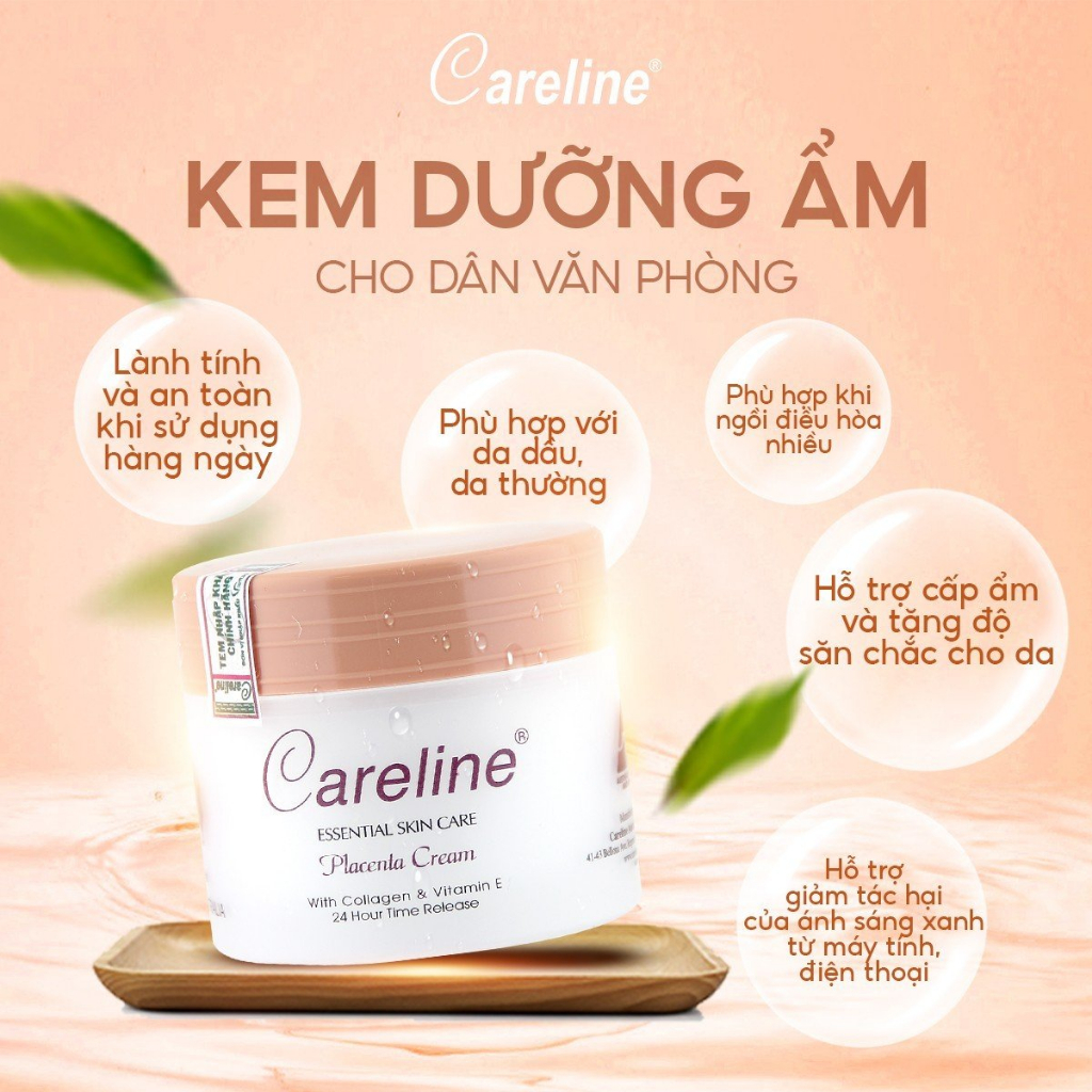 Combo tinh dầu hoa anh thảo Careline Evening Primrose Oil điều hòa nội tiết tố và kem dưỡng da nhau thai cừu Careline