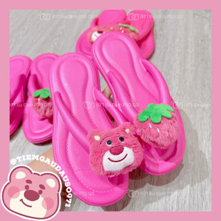 Dép Đúc Su Quai Kẹp Gấu Dâu Lotso Gấu Pooh Trending (Hàng có sẵn - hình thật shop chụp)