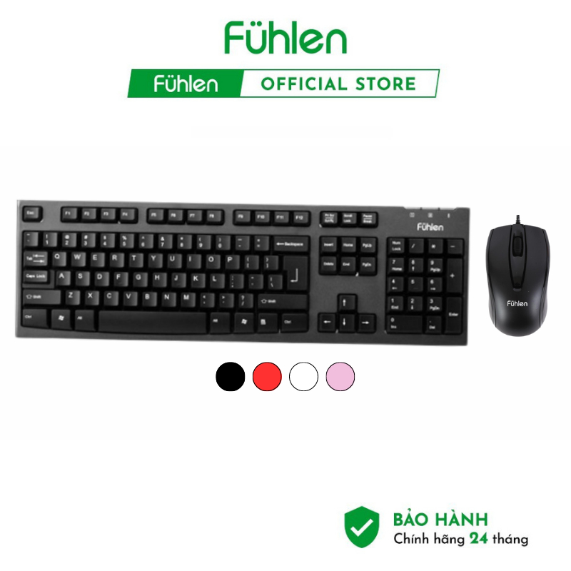 Bộ Bàn phím kèm chuột Fuhlen L411 và chuột Fuhlen L102 có dây chính hàng Fuhlen-Hàng chính hãng bảo hành 24 tháng.