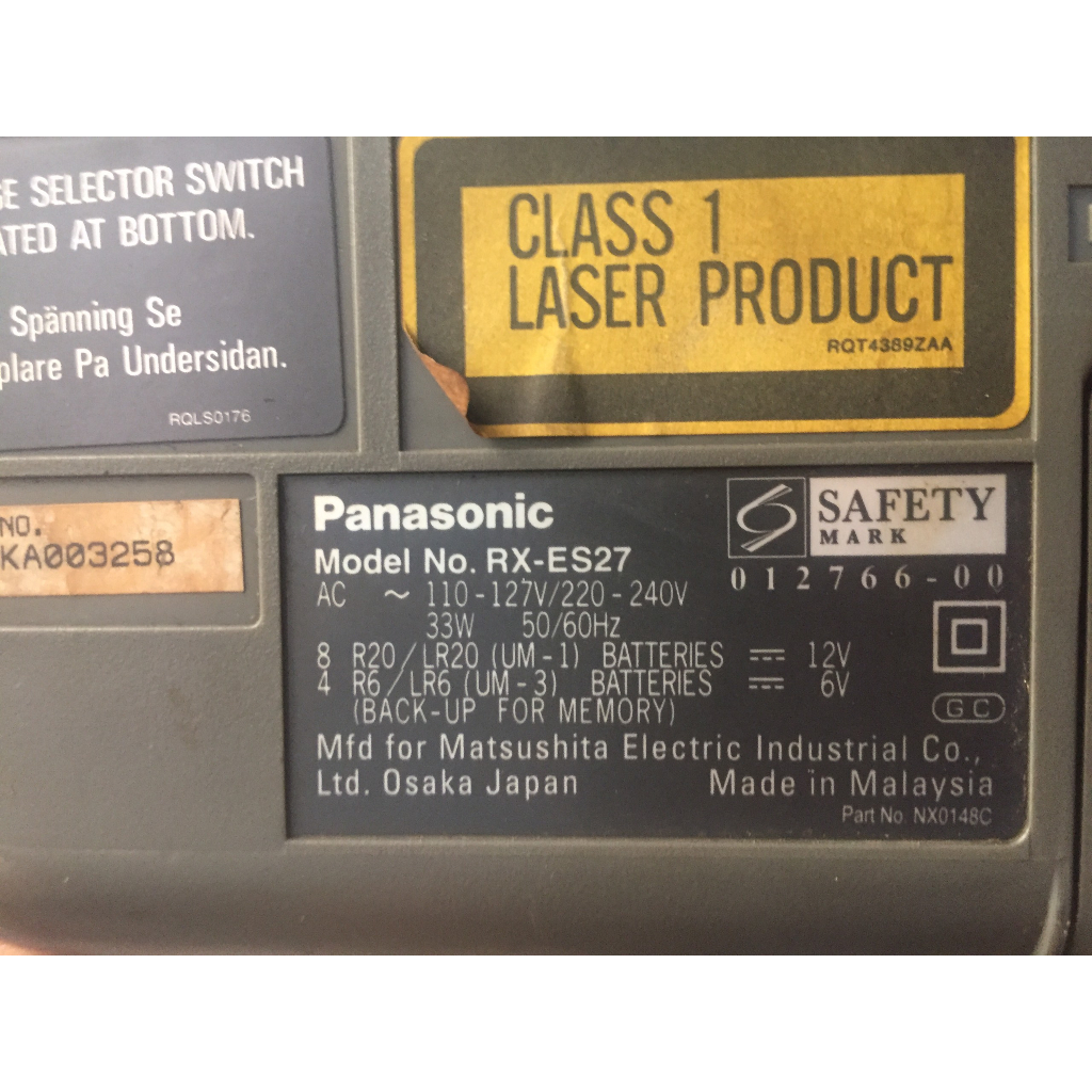 RADIO CASSETTE PANASONIC