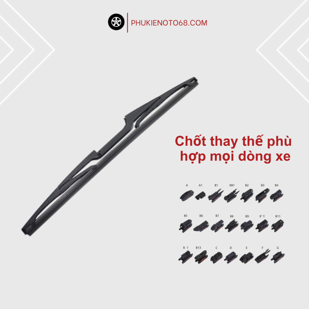 Gạt mưa sau xe oto,gạt mưa sau xe hơi dòng Hyundai Creta, Getz, i10, i20, I30, Kona, Santafe, Solaris, Starex, Tucson...