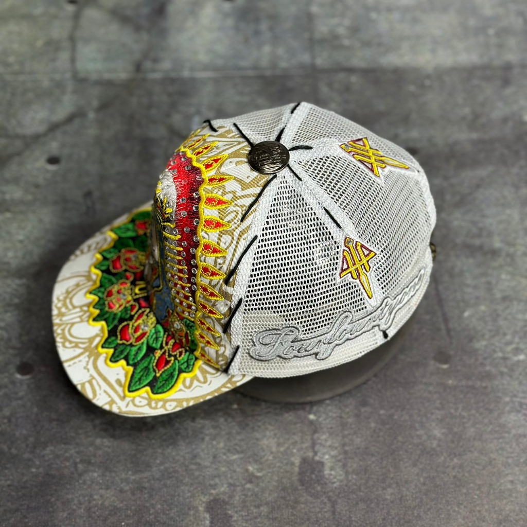 Nón kết four 441 Mũ ông địa thêu hình đức mẹ