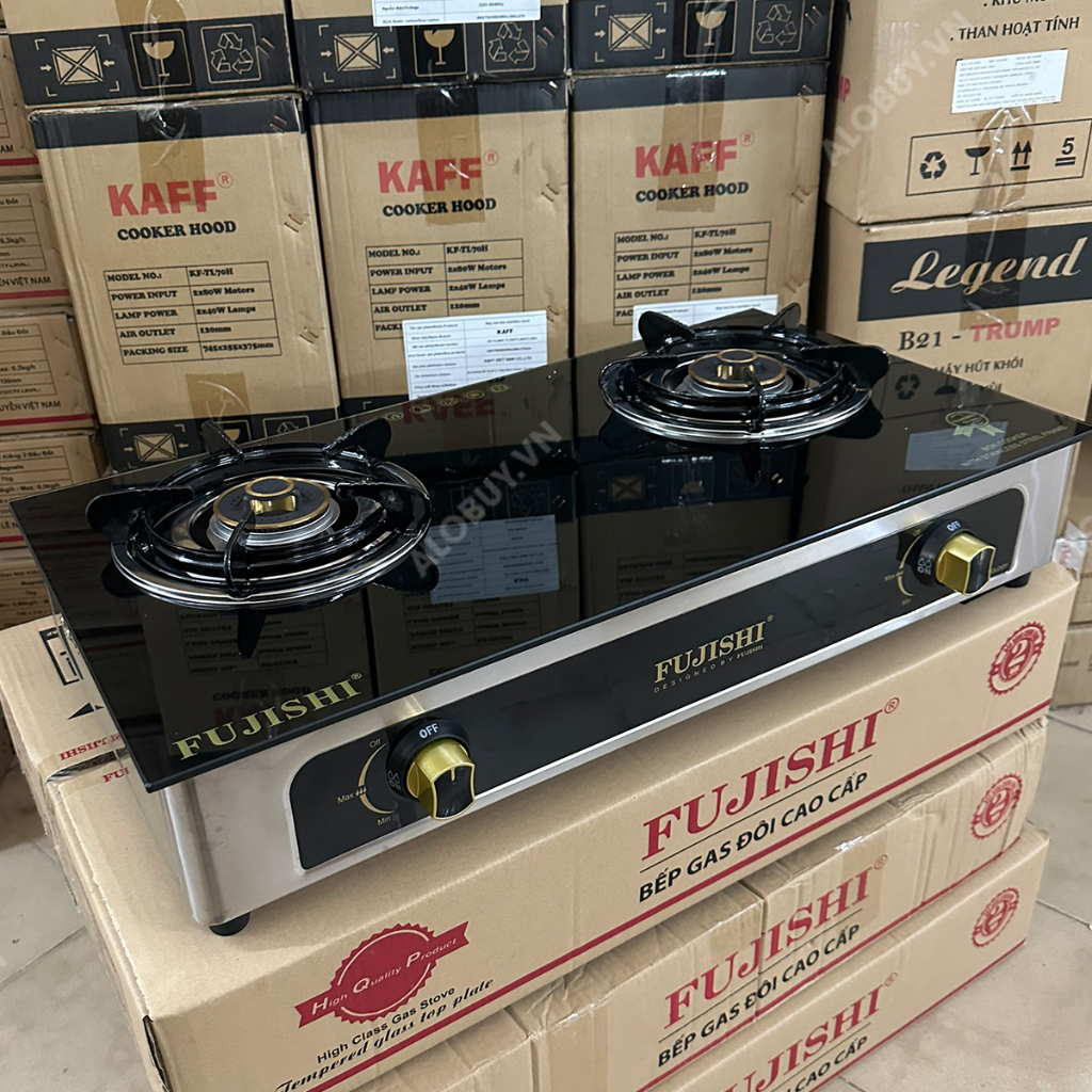Bếp gas khung inox mặt kính FUJISHI KI-224 - MÂM CHIA LỬA ĐỒNG NGUYÊN KHỐI LỚN - Tiết kiệm gas - BH chính hãng 1 năm