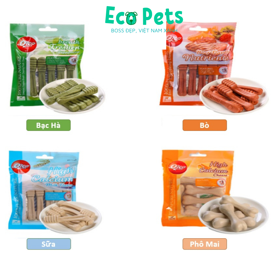 Thức ăn chó mèo xương Orgo ECOPETS làm sạch răng cho chó