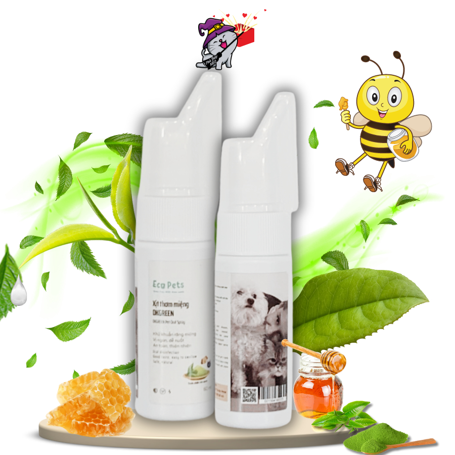 Xịt miệng DKGREEN giúp khử khuẩn chăm sóc răng miệng dành cho chó mèo - 60ml PhuThuyMeo