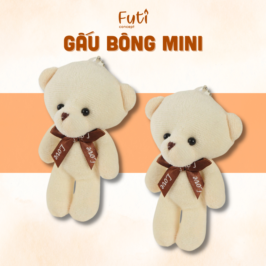 Gấu Bông Teddy Làm Quà Tặng Dễ Thương, Móc Khóa Gấu Bông Đáng Yêu