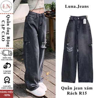 Quần Jean Hiphop Rách Gối Ống Rộng phong cách Retro Cá Tính Âu Mỹ (Nhiều Mẫu, Có Bigsize) - LUNAJEANS
