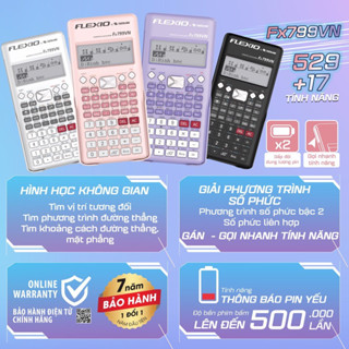 Máy tính cầm tay Flexio Fx799VN Thiên Long - Máy tính bỏ túi chính hãng cho học sinh, sinh viên đạt chuẩn