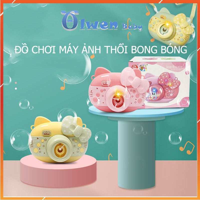 Đò Chơi Máy Ảnh Thổi Bong Bóng Hoạt HÌnh Dễ Thương Súng Bắn Bong Bóng Xà Phòng Cho Bé Trẻ Em Chơi Hoạt Động Ngoài Trời