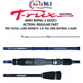 CẦN CÂU CÁ - CẦN LURE ULTRA LIGHT MÁY ĐỨNG 2 KHÚC PROHUNTER T-RUX ROCK FISH TRS - KHOEN FUJI - 1.98m/2.1m/2.28m
