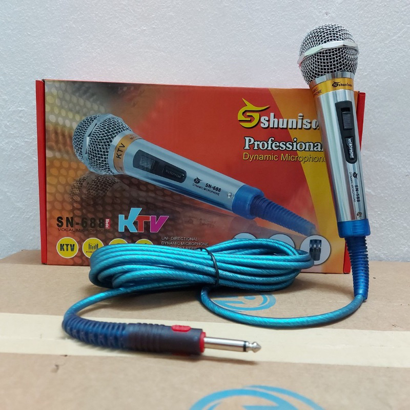 Micro có dây cao cấp KTV SHUNI SN-688 Hút giọng,hát nhẹ,giọng mềm,chống rú tốt,dây dài chắc chắn-SIÊU BỀN