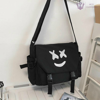 túi vải bố đeo chéo mặt cười - Hàng quảng châu Rộng: 12cm + Ngang: 32cm + Cao: 25cm