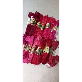 Chỉ thêu cotton DC - CXC (Tông mầu đỏ đậm - tím đậm - hồng đậm)
