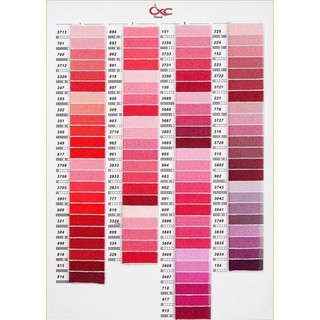 Chỉ thêu cotton DC - CXC (Tông mầu đỏ đậm - tím đậm - hồng đậm)