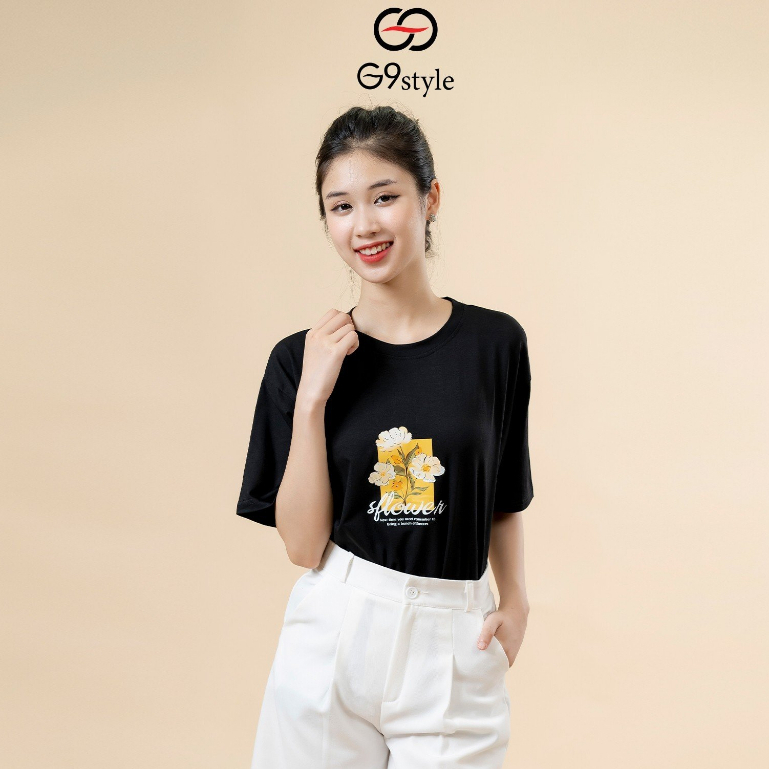 Áo thun cotton nữ Flower G9 STYLE, áo cotton thời trang thoáng mát phong cách trẻ trung năng động