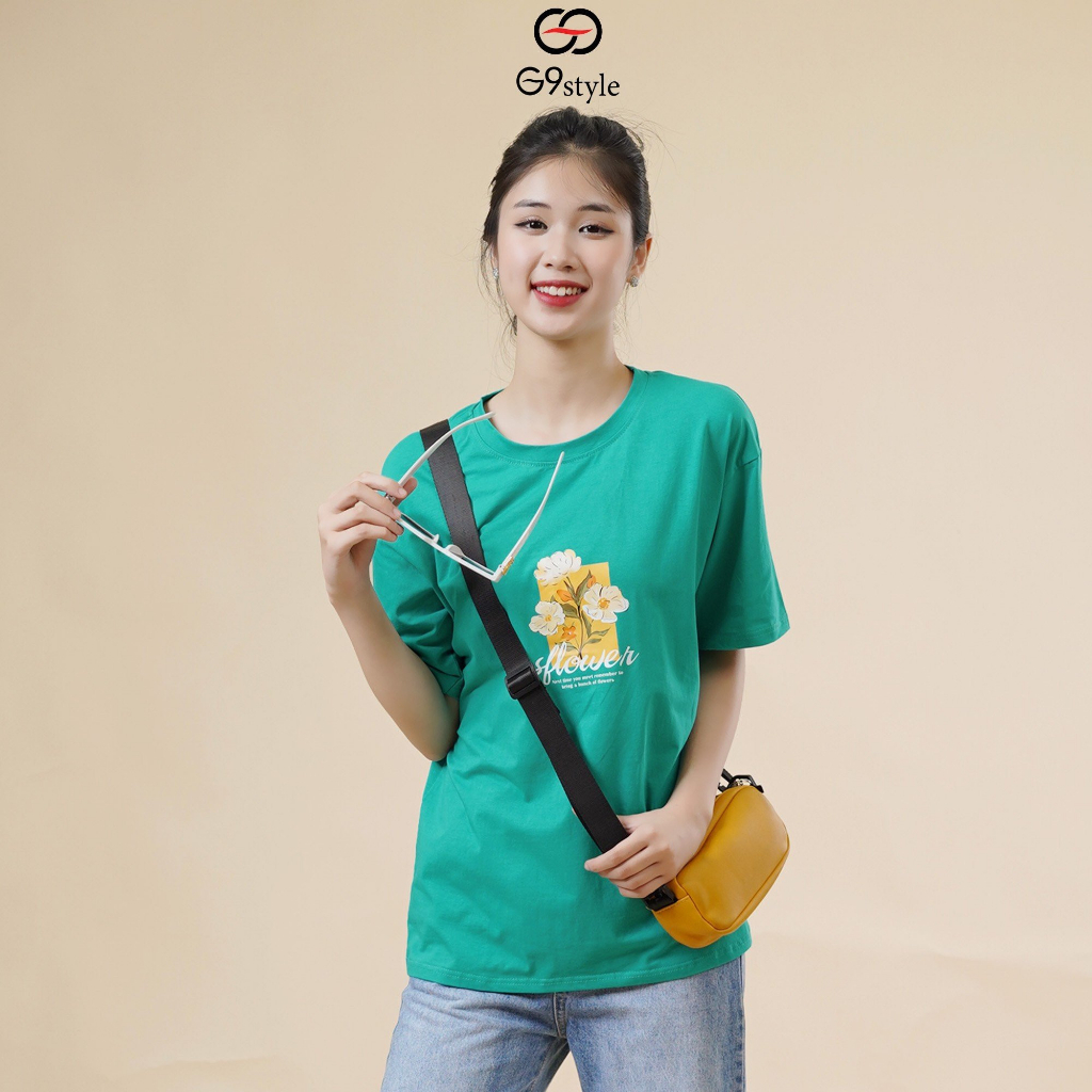 Áo thun cotton nữ Flower G9 STYLE, áo cotton thời trang thoáng mát phong cách trẻ trung năng động