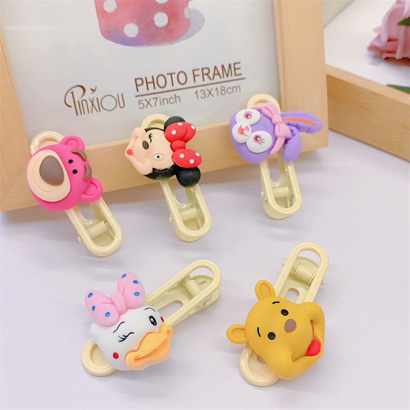 Set 5 Kẹp Tóc Cho Bé Gái Mặt Nhân Vật Hoạt Hình Siêu Cute
