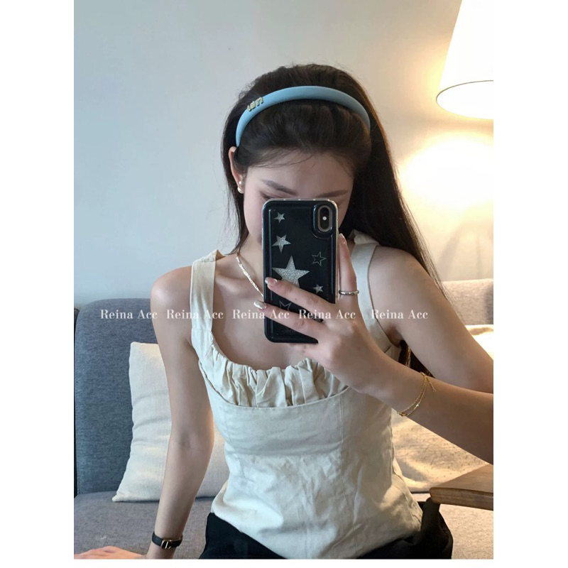 Bờm tóc đính đá miu pastel thời trang cho nữ dễ thương B189