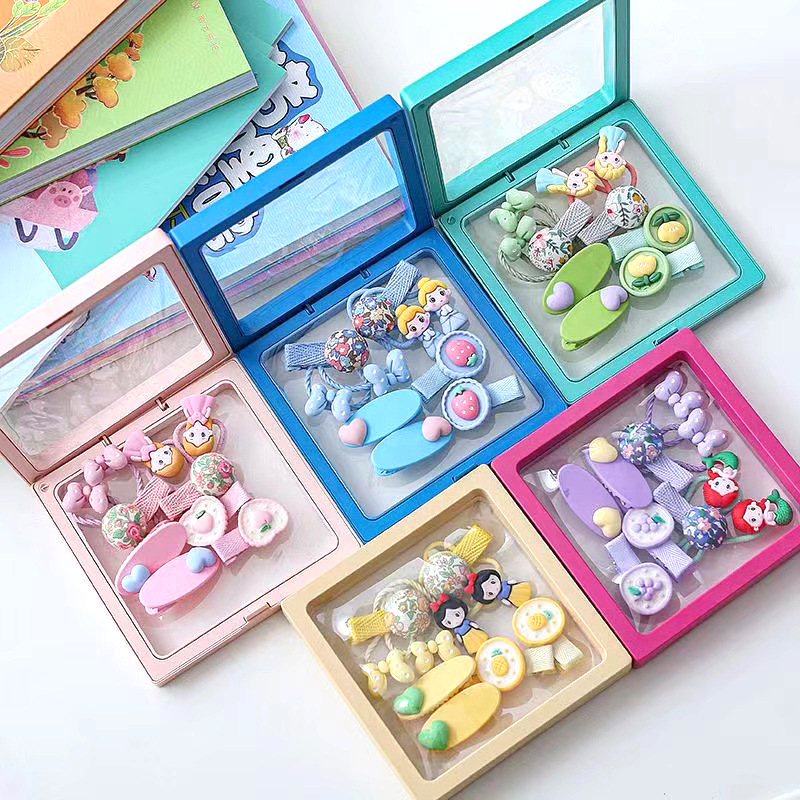 Set 10 Kẹp Kèm Dây Buộc Tóc Cho Bé Gái Cực Đáng Yêu