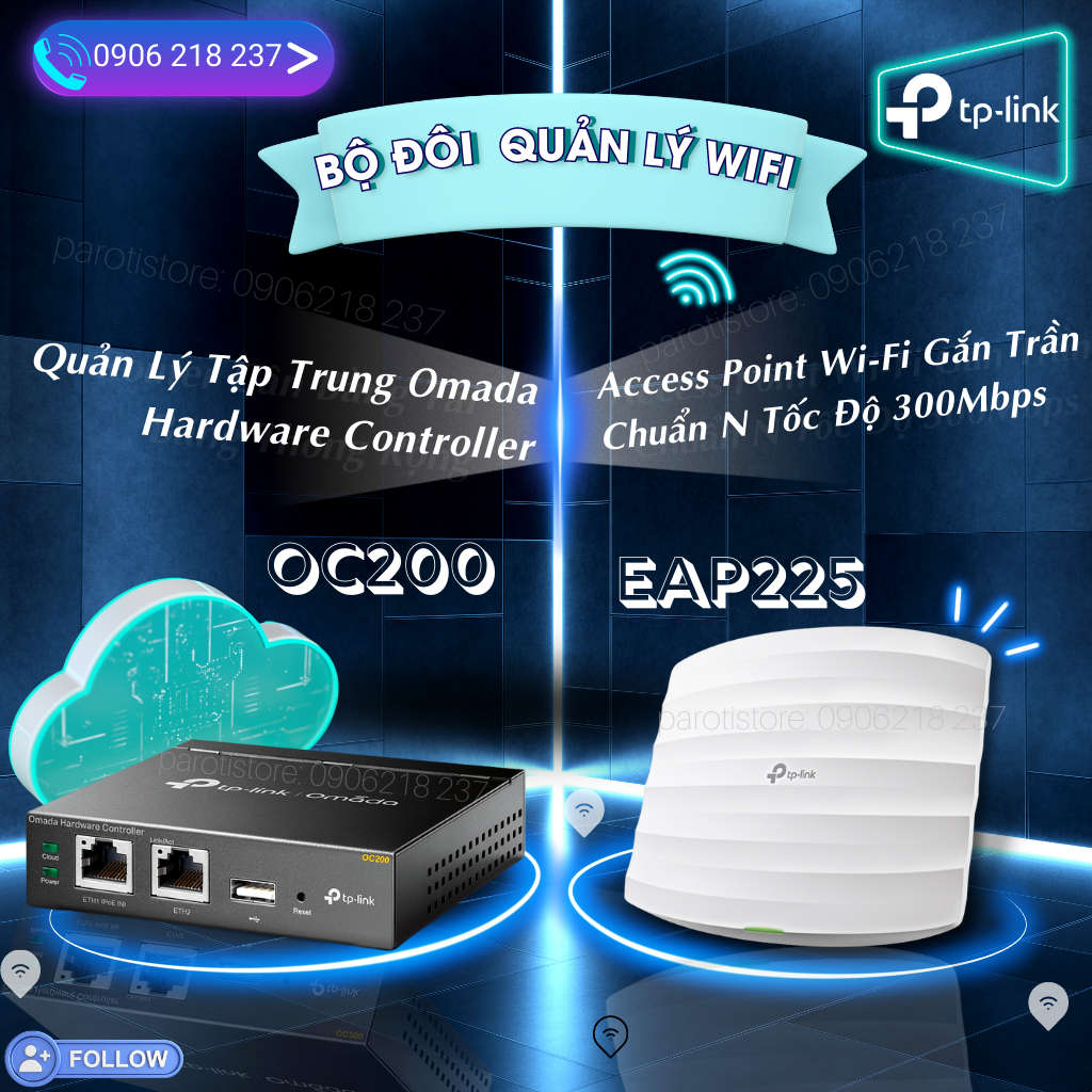 Combo Quản lý WiFi TP-Link EAP225 AC1350 kèm Controller OC200 _chính hãng, mới 100%
