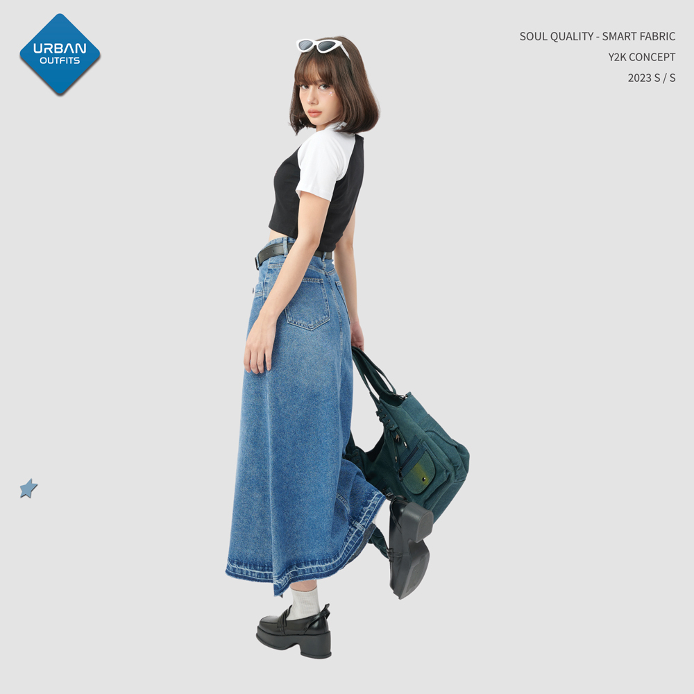 Chân Váy Jean dài túi hộp VDJ002 Urban Outfits / Chloé