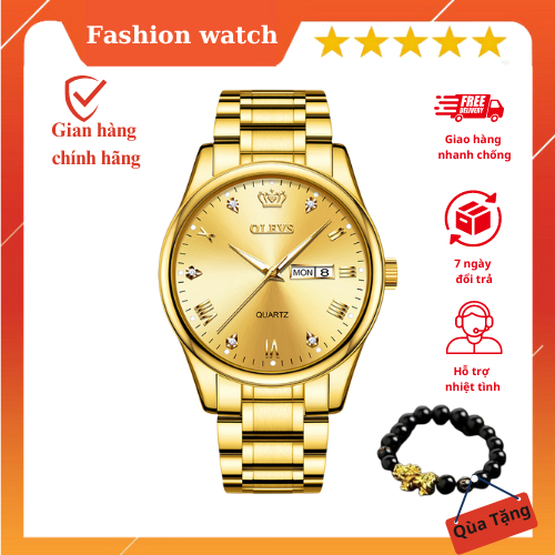 [KM SỐC] Đồng Hồ OLEVS Bằng Thép Không Gỉ Màu Vàng Kim