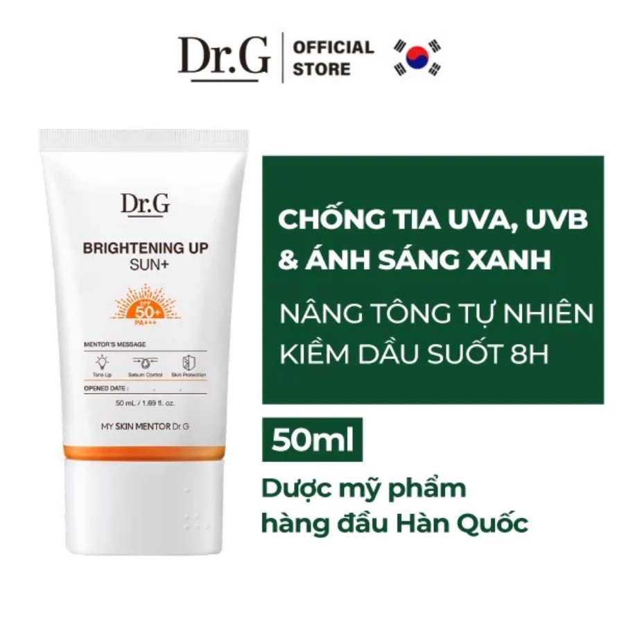 Kem Chống Nắng Dr.G Brightening Up Green Mild Up Sun + DRG Tone Up Cam Xanh Dr G 50ml