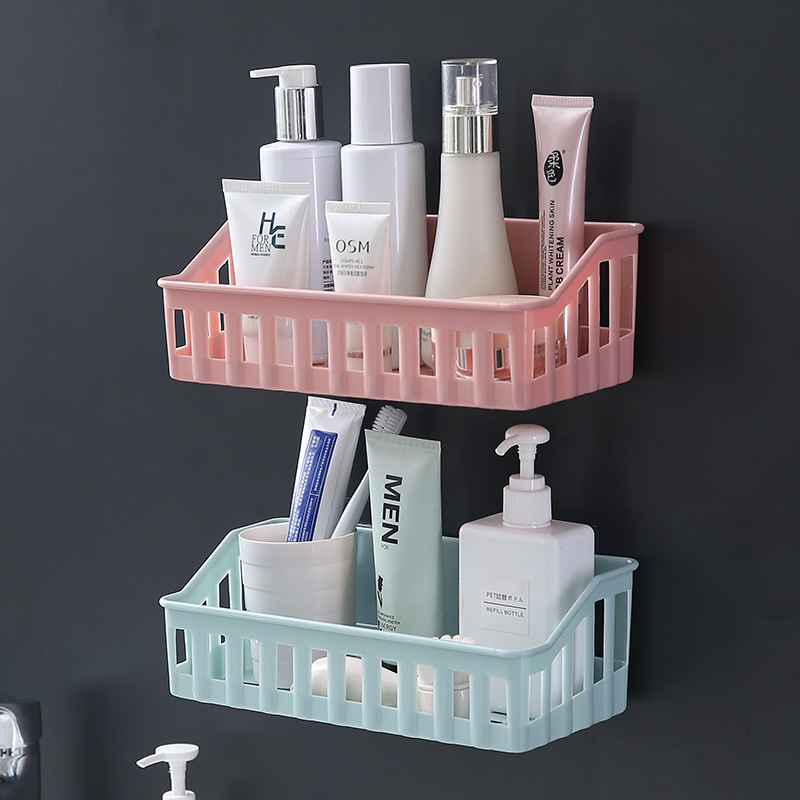 Combo 5 Giỏ Đựng Đồ Nhà Tắm, Nhà Bếp Treo Tường Hình Chữ Nhật | Giỏ Đựng Đồ Thiết Kế Đơn Giản Chịu Lực Tốt