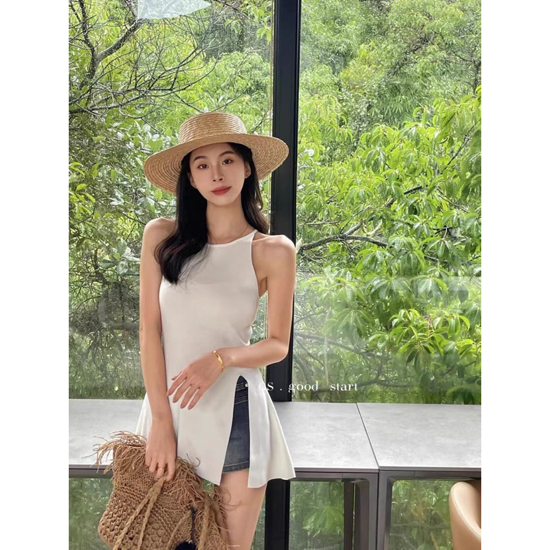 [NEW]ÁO LEN Mongtoghi CỔ YẾM XẺ TÀ HÀNG QUẢNG CHÂU siêu xinh