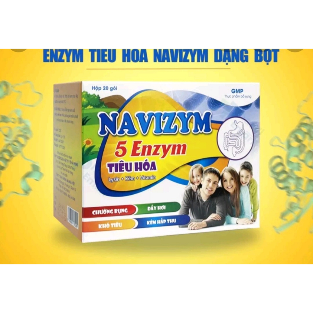 Enzym Tiêu Hóa Navizym Dạng Bột Cho Trẻ Biếng Ăn, Kém Hấp Thu, Đề Kháng Kém (hộp/20 gói)