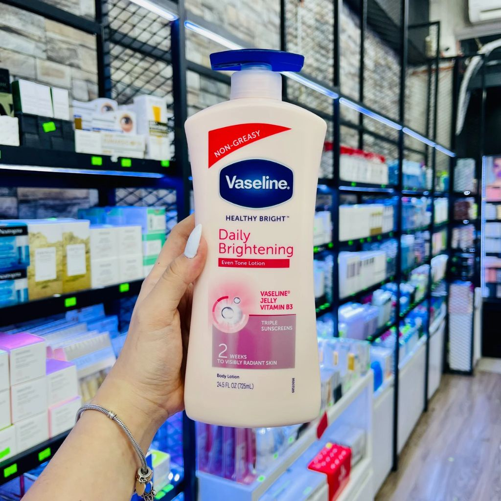 Vaselin Sữa Dưỡng Thể Vaseline Healthy White UV Lightening 725ml Màu Hồng