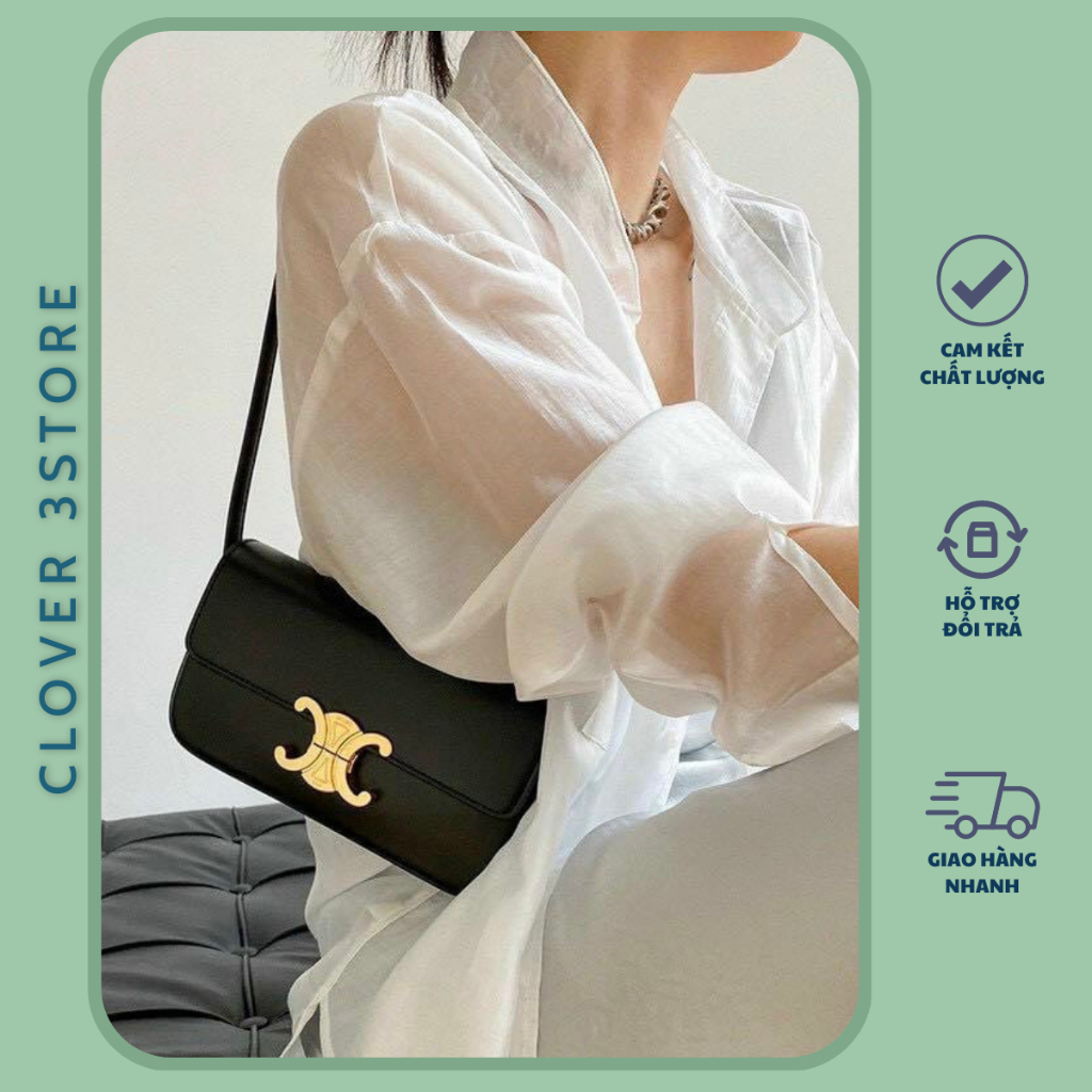 Túi Xách Nữ Túi Ce.li.ne Kẹp Nách Size20 Chất Da Mềm Bền Đẹp Hàng Sup - Clover3Store