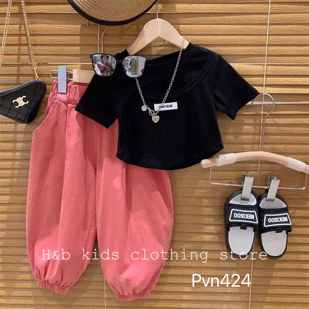 Áo thun cho bé gái , áo phông khoét ngực cách điệu cho bé gái 10-30kg