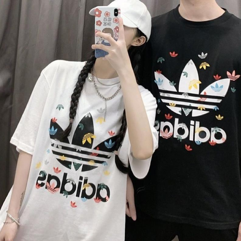 Áo phông adidas logo sắc màu chất thun cotton dày mát unisex nam nữ 918 OFUS