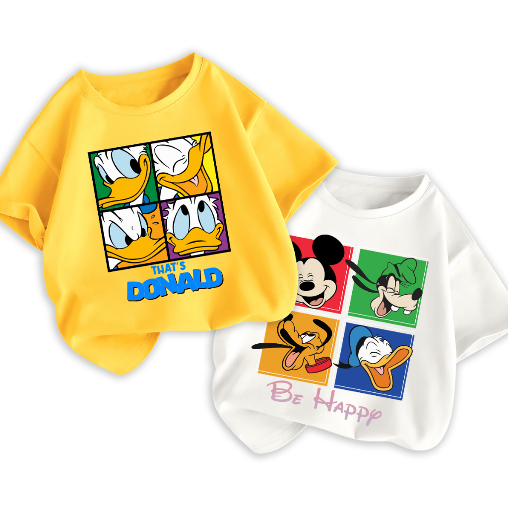 BST Áo Disney Áo bé trai BabyloveGO 2024 áo phông cho bé chất cotton mềm mịn thoáng mát in hình vui nhộn