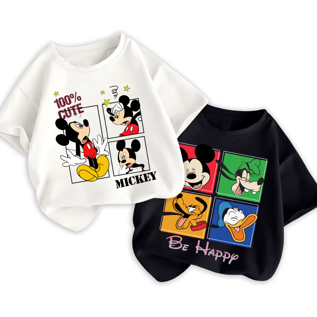 BST Áo Disney Áo bé trai BabyloveGO 2024 áo phông cho bé chất cotton mềm mịn thoáng mát in hình vui nhộn