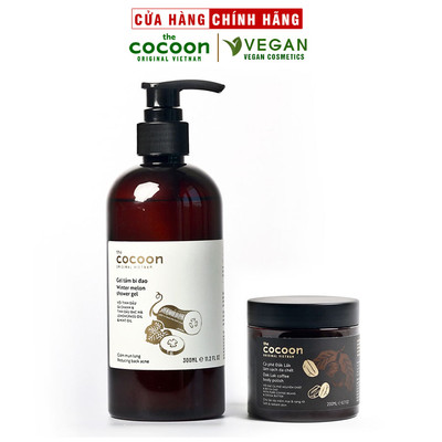 Combo Gel tắm bí đao cocoon 310ml + Cà phê Đắc Lắc sạch da chết cocoon 200ml