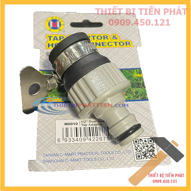 Khớp Nối Ống Nước Nhanh Chóng INGCO + Đầu Nối Nhanh Ống Nước Phi 16-25mm C-MART Có Đai Siết