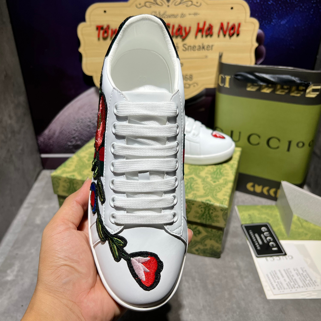 GIÀY THỂ THAO SNEAKER GUCC.I HOA HỒNG QUẢNG CHÂU FULL PK