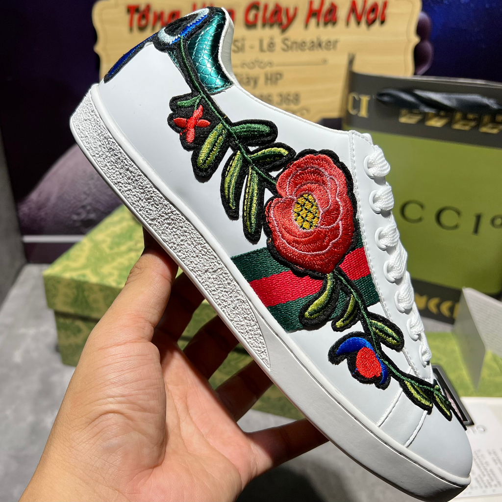 GIÀY THỂ THAO SNEAKER GUCC.I HOA HỒNG QUẢNG CHÂU FULL PK