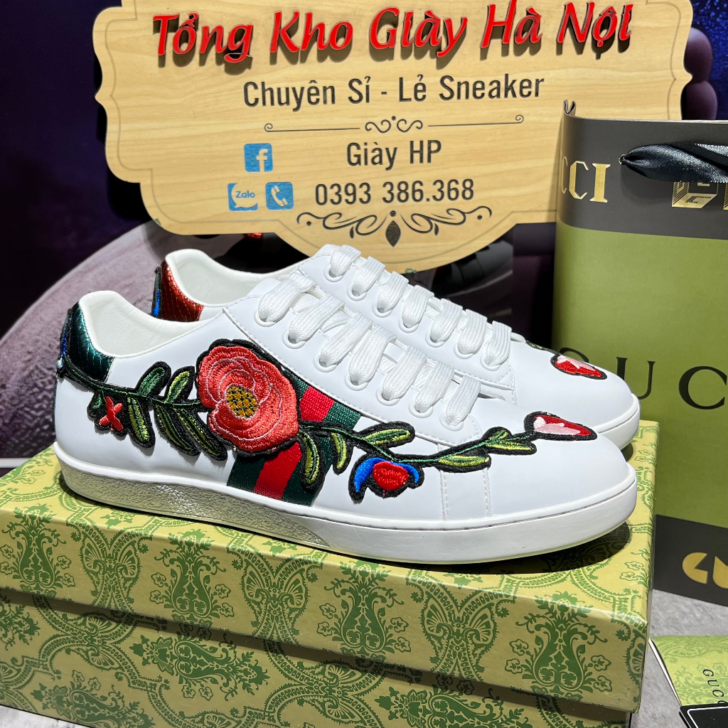 GIÀY THỂ THAO SNEAKER GUCC.I HOA HỒNG QUẢNG CHÂU FULL PK