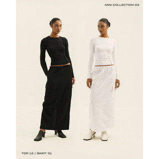 Normallife | SKIRT 01 Chân váy linen lưng dây rút