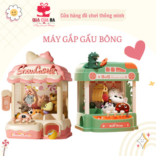 Máy gắp thú bông gấu bông mini lớn có đèn, nhạc, xinh xắn