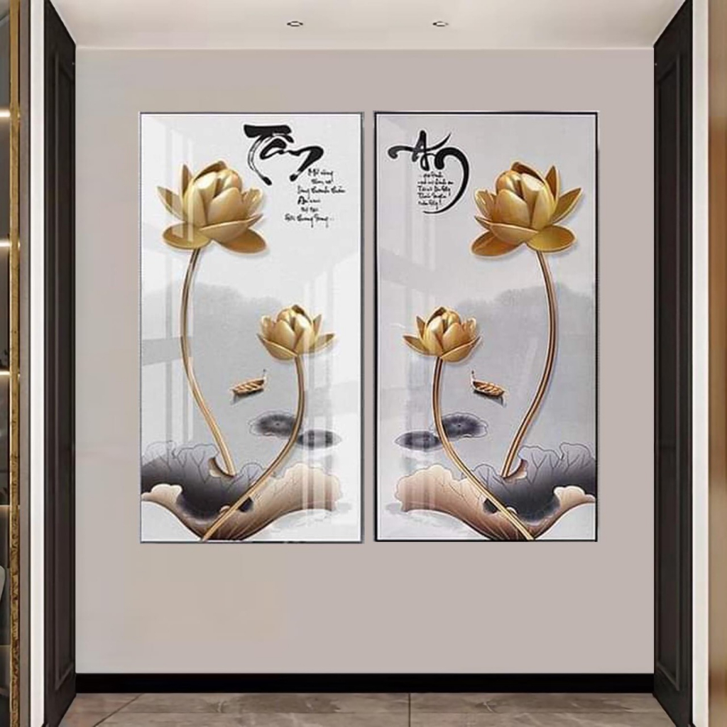 Tranh tráng gương Laminata Thư Pháp Cao Cấp, Tranh treo tường Decor Trang Trí Nhà Cửa